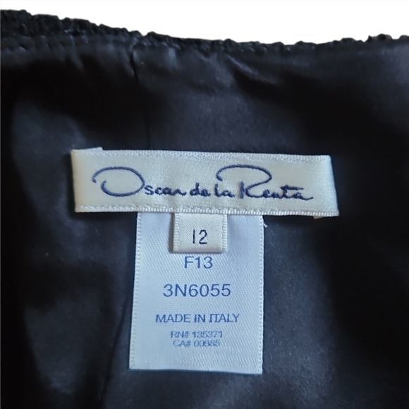 OSCAR DE LA RENTA | Black Wool Silk Cocktail Dress Italy Fall 13 ~ Size 8 - Picture 6 of 7